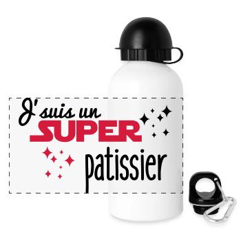 J'suis un super pâtissier - Gourde panoramique avec couvercle 500 ml - blanc - Devant