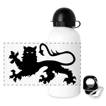 Lion Norman leon Leopard Löwe leão leone - Panorama Trinkflasche mit Deckel 500 ml - Weiß - Vorne