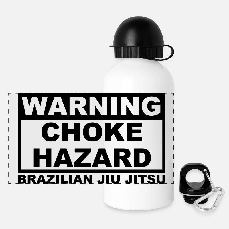 brazilian jiu jitsu bjj warning choke ha - Gourde panoramique avec couvercle 500 ml - blanc
