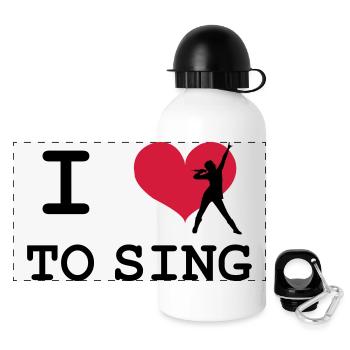 I Love To Sing - Panoramic Thermal Bottle with Lid 500 ml - white - Front