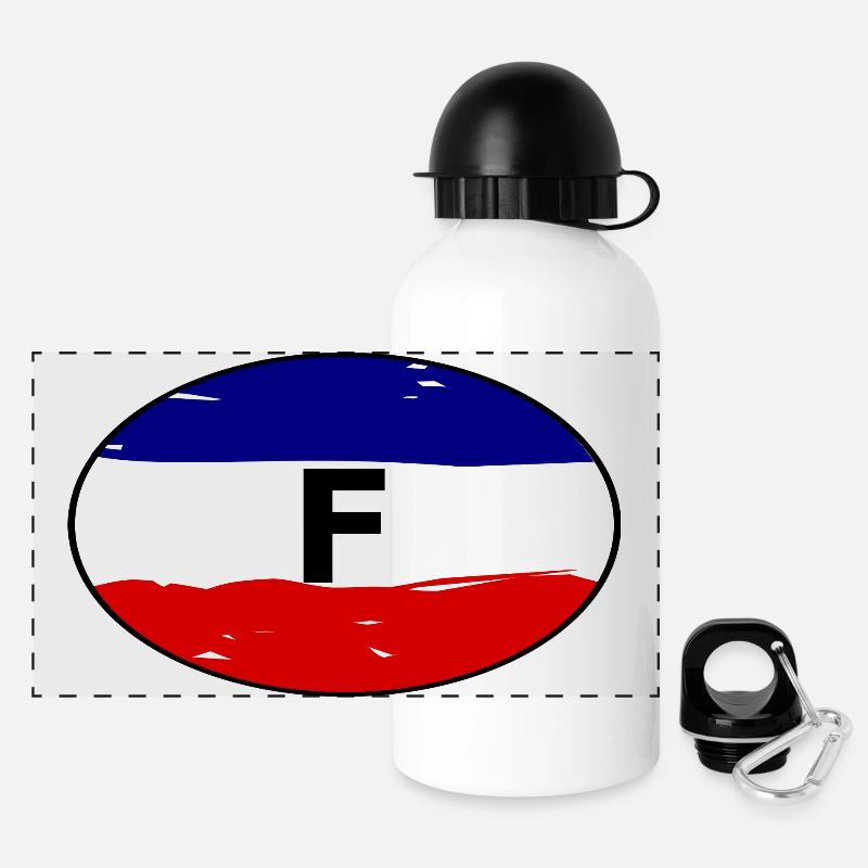 France bumper stickers - Panoramic Thermal Bottle with Lid 500 ml - white