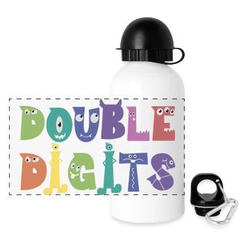 Cadeau de 10e anniversaire, 10 ans, pour garçons et filles - Gourde panoramique avec couvercle 500 ml - blanc - Devant