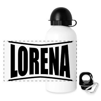 Name T-Shirt I love Lorraine T-Shirt Geschenkidee - Panorama Trinkflasche mit Deckel 500 ml - Weiß - Vorne
