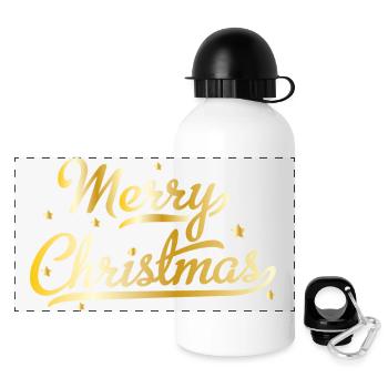 Merry Christmas - Panorama Trinkflasche mit Deckel 500 ml - Weiß - Vorne