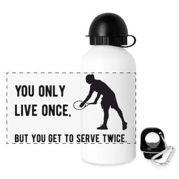 Tennis - You Only Live Once, But You Get to Serve - Panoramic Thermal Bottle with Lid 500 ml - white - Front