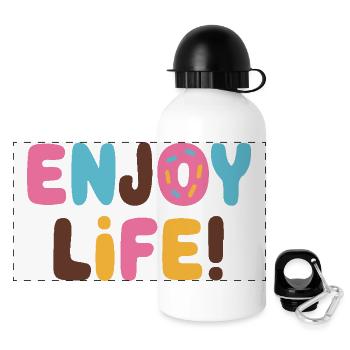 ENJOY LIFE WITH DONUTS - Panoramic Thermal Bottle with Lid 500 ml - white - Front