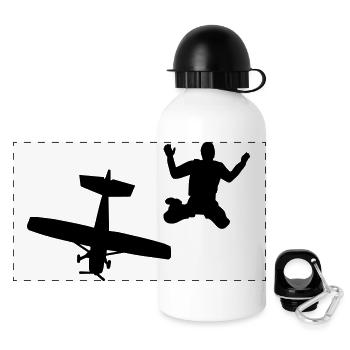 Skydiver - Panorama Trinkflasche mit Deckel 500 ml - Weiß - Vorne