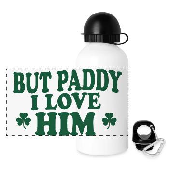 Charme irlandais mais Paddy, je l’aime - Gourde panoramique avec couvercle 500 ml - blanc - Devant