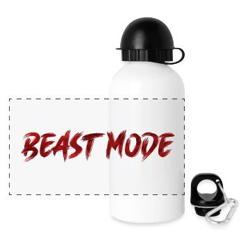 Beast Mode! - Panorama Trinkflasche mit Deckel 500 ml - Weiß - Vorne