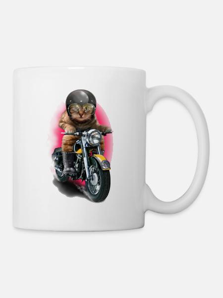 CAT RIDER - Mug blanc - blanc