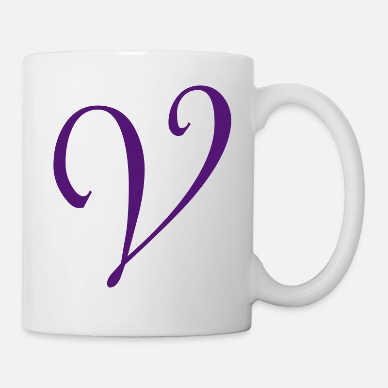 Buchstabe V - Tasse - Weiß