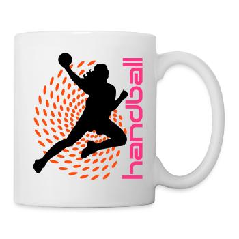 Punktspirale Handballerin - Tasse - Weiß - Rechts