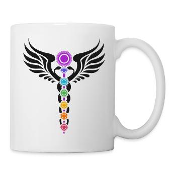 Kundalini Chakra Caduceus Buddhismus Yoga Symbol - Tasse - Weiß - Rechts