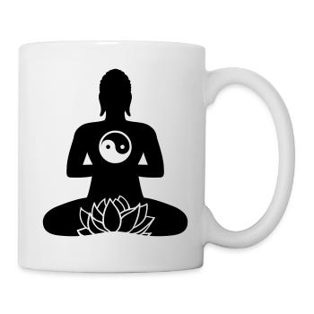 BUDDHA 01e | Lotus & Yin Yang - Mug - white - Right