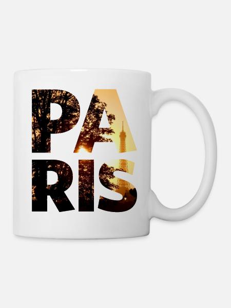 paris sonnenuntergang - Tasse - Weiß