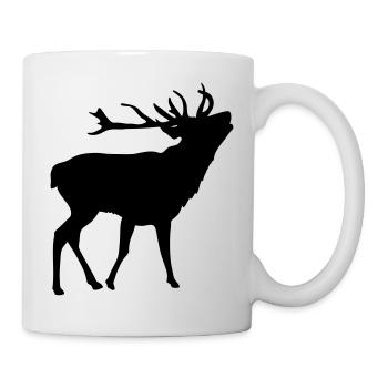 Hirsch - Tasse - Weiß - Rechts