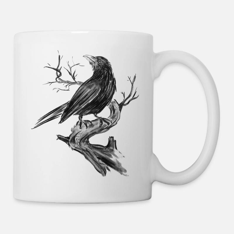 Rabe - Tasse - Weiß