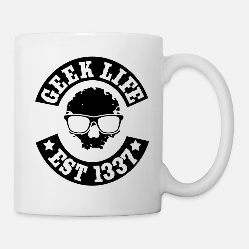 Geek life skull - Mug - white