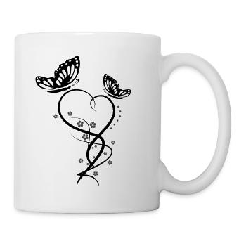 papillons noirs - Mug blanc - blanc - Droite