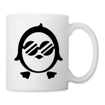 Cooler Pinguin - Line - Tasse - Weiß - Rechts