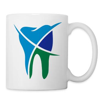 Zahn 3-farbig - Tasse - Weiß - Rechts