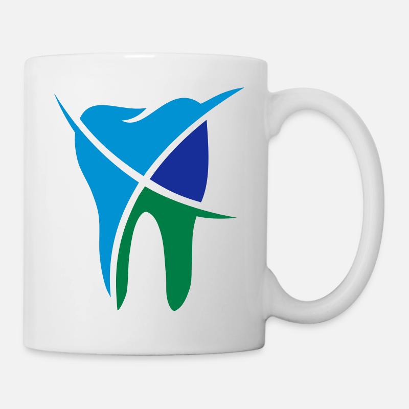 Zahn 3-farbig - Tasse - Weiß