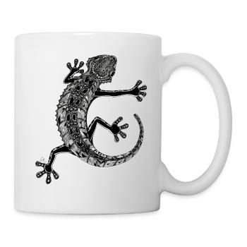 Doodle-Gecko - Tasse - Weiß - Rechts