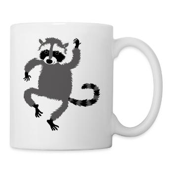 tanzender Waschbär - Tasse - Weiß - Rechts