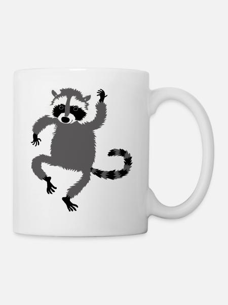 tanzender Waschbär - Tasse - Weiß