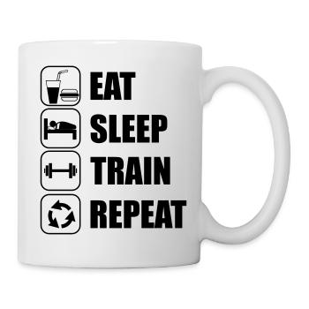 Eat Sleep Train Repeat - Mug blanc - blanc - Droite