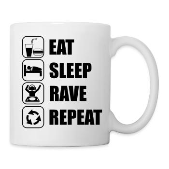Eat Sleep Rave Repeat - Tasse - Weiß - Rechts