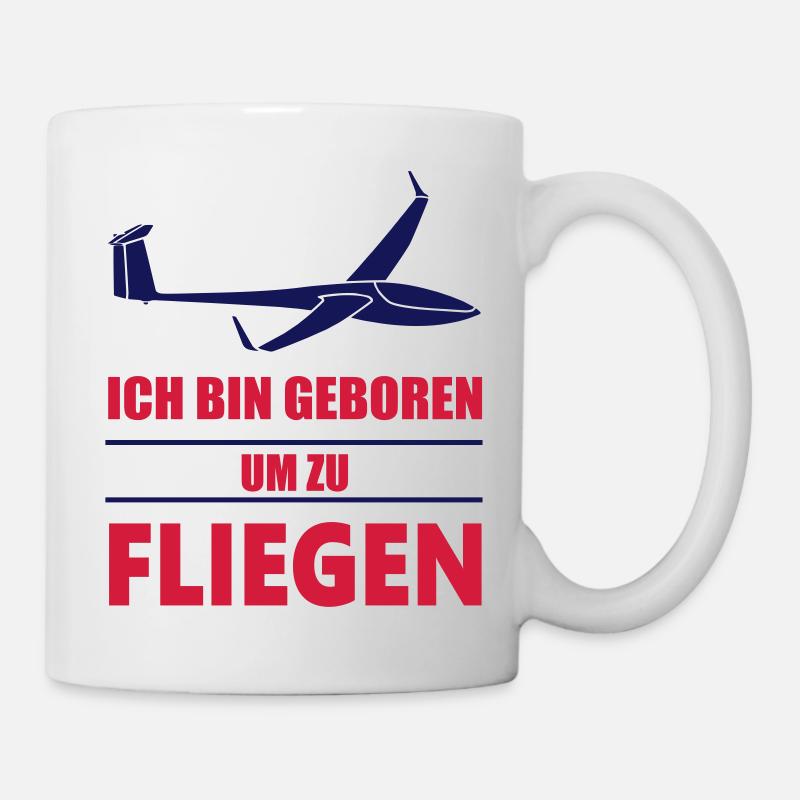 dg800_geborenumzufliegen_ - Tasse - Weiß