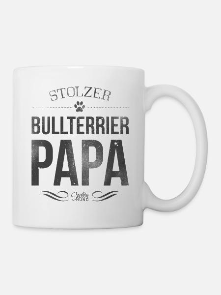 Stolzer Bullterrier-Papa - Tasse - Weiß