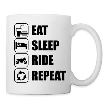 eat sleep ride - Mug - white - Right