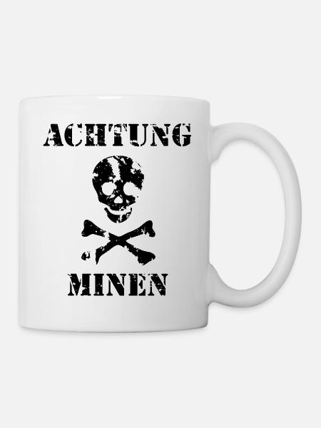 Achtung Minen Sign - Mug - white