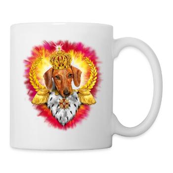 Teckel chien roi / teckel avec le roi - Mug blanc - blanc - Droite