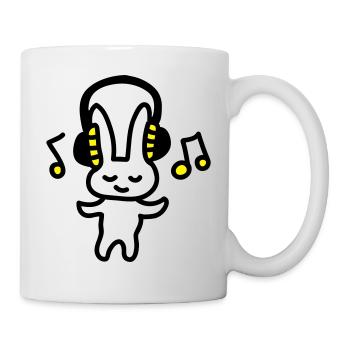 Häschen Musik - Tasse - Weiß - Rechts