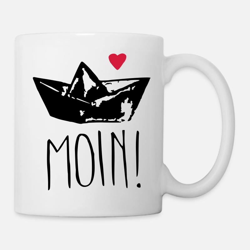 moin herz - Tasse - Weiß