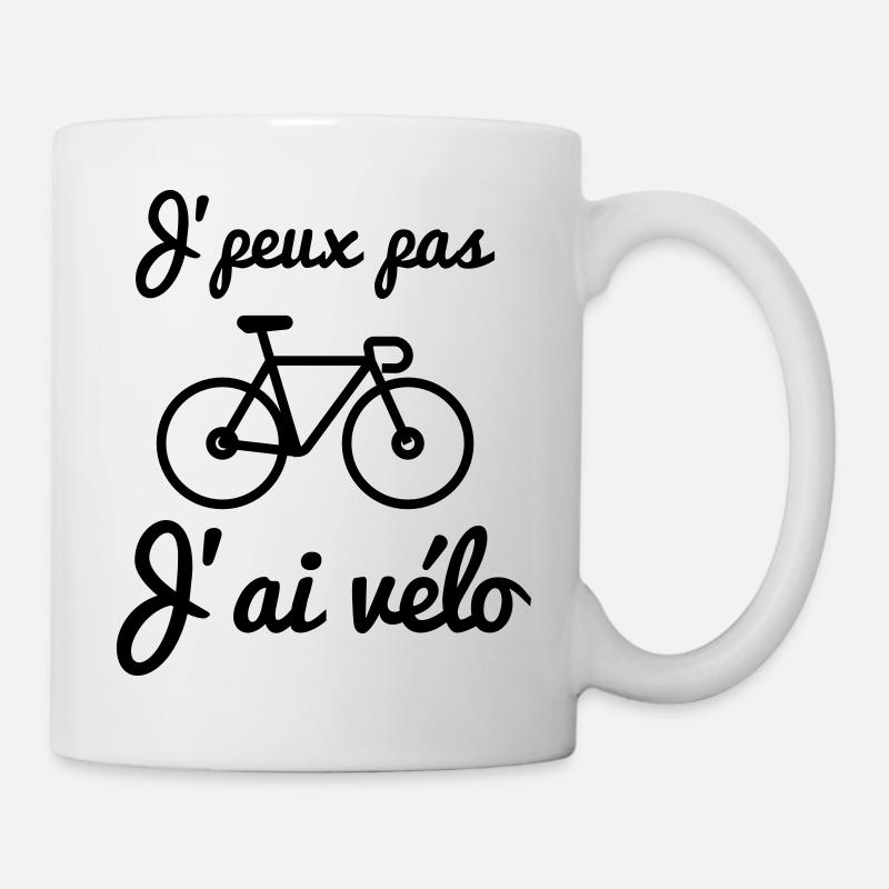 J'peux pas j'ai vélo - tee shirt cyclisme - Mug blanc - blanc
