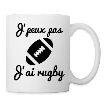 j'peux pas j'ai rugby - Mug blanc - blanc - Droite