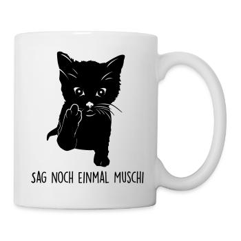 Stinkefinger Katze - Tasse - Weiß - Rechts