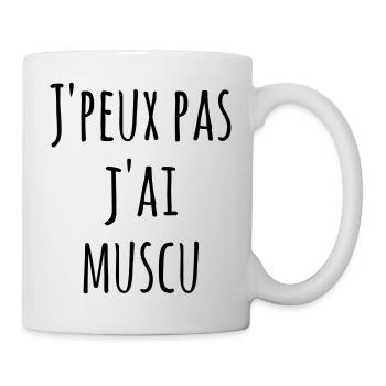 Je peux pas j'ai muscu - Mug blanc - blanc - Droite