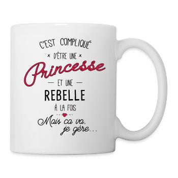 Princesse et rebelle - Mug blanc - blanc - Droite