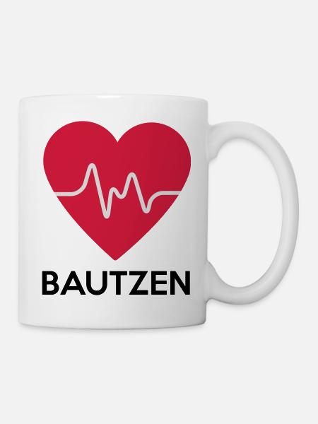 Herz Bautzen - Tasse - Weiß