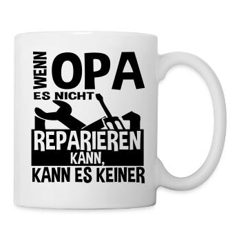 Wenn opa es nicht reparieren kann - Tasse - Weiß - Rechts