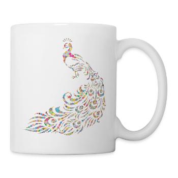 Pfau - Tasse - Weiß - Rechts