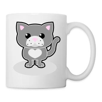Süße Katze - Tasse - Weiß - Rechts