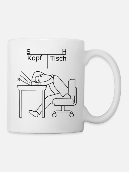 Per Kopf an Tisch - Tasse - Weiß