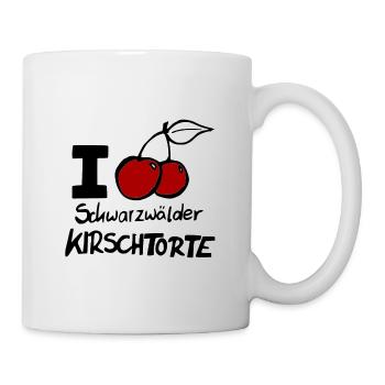 J'AIME noir Gâteau Forêt - Mug blanc - blanc - Droite