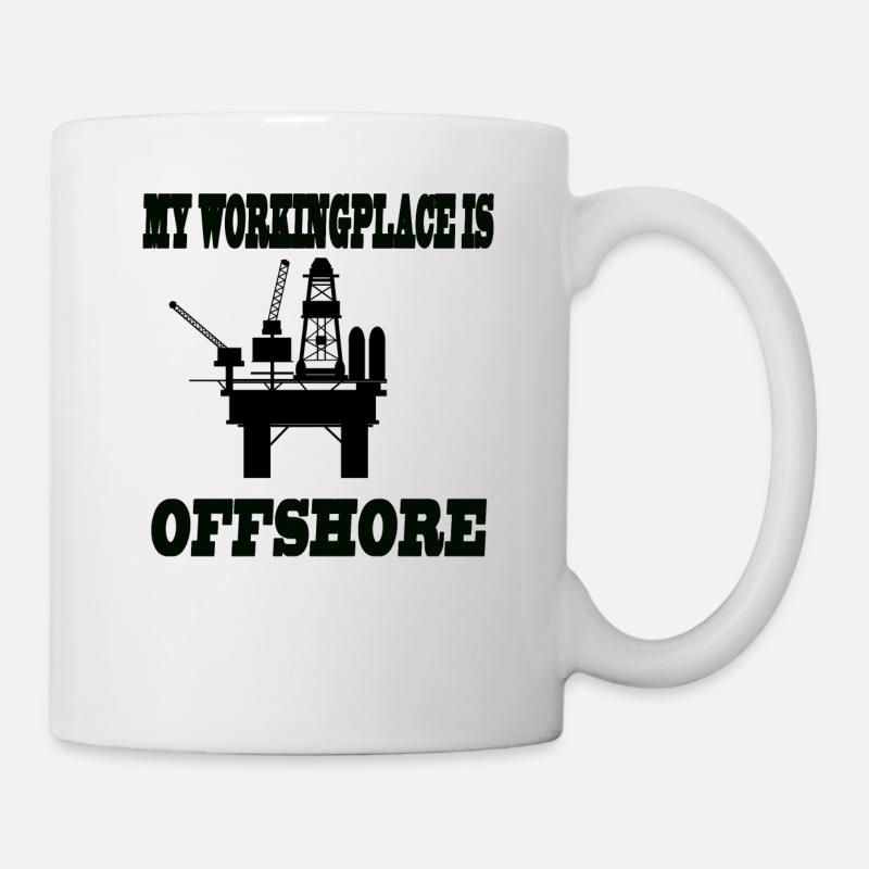 MY PLACE DE TRAVAIL EST OFFSHORE - Mug blanc - blanc